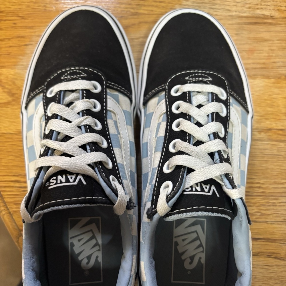Vans Off The Wall Women's‎ Seven Dark Blue With Light Blue And White CheckDesign